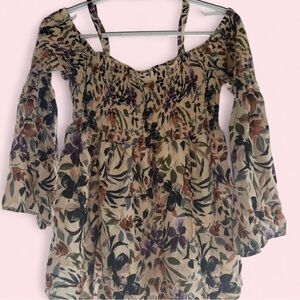 Torrid Multicolor Floral Off-Shoulder Blouse